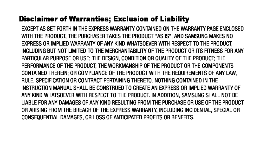 Disclaimer of Warranties; Exclusion of Liability Galaxy Tab A 8.0 T-Mobile