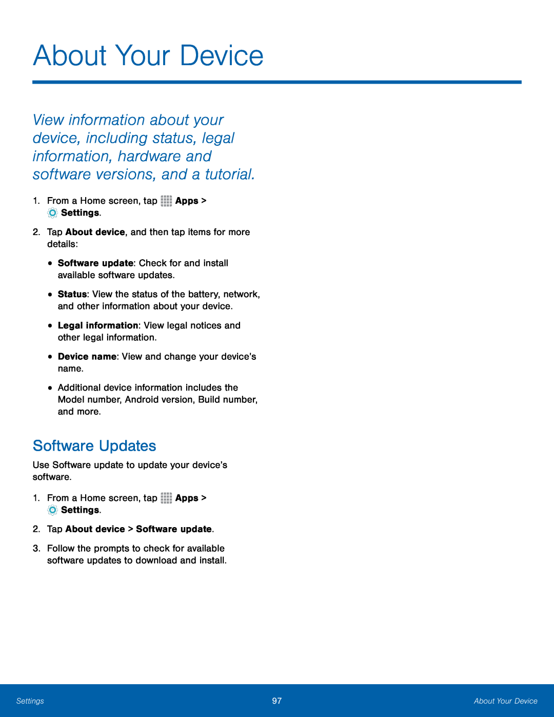 Software Updates About Your Device