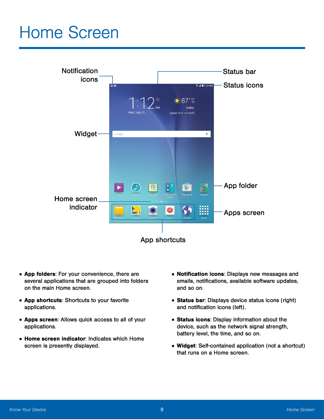 App shortcuts Galaxy Tab A 8.0 T-Mobile