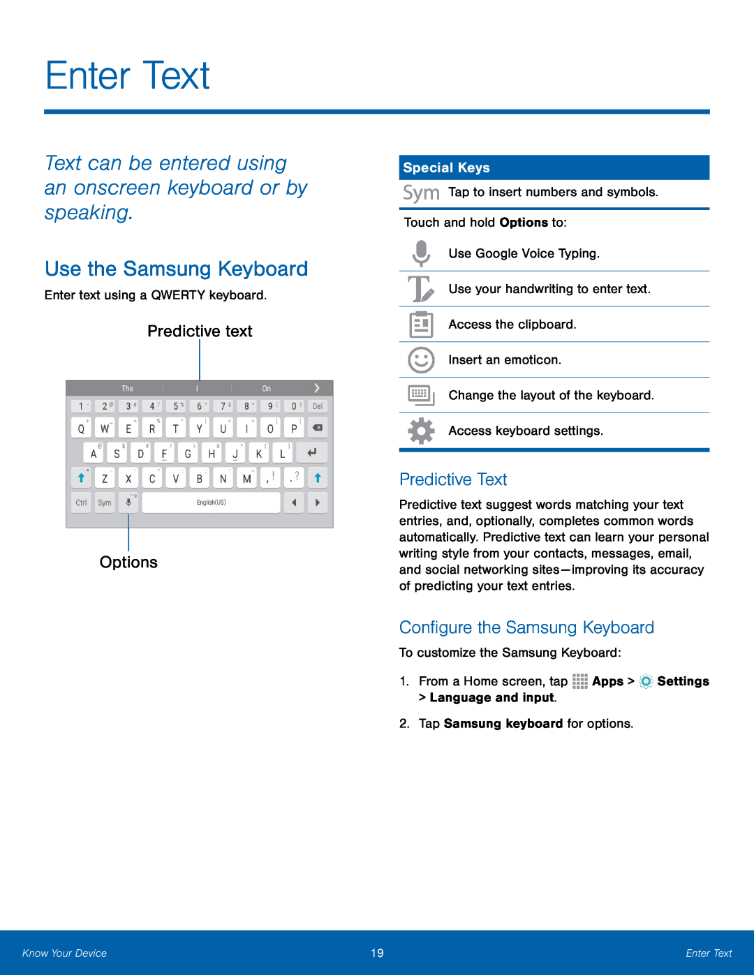 Predictive text Galaxy Tab A 8.0 T-Mobile