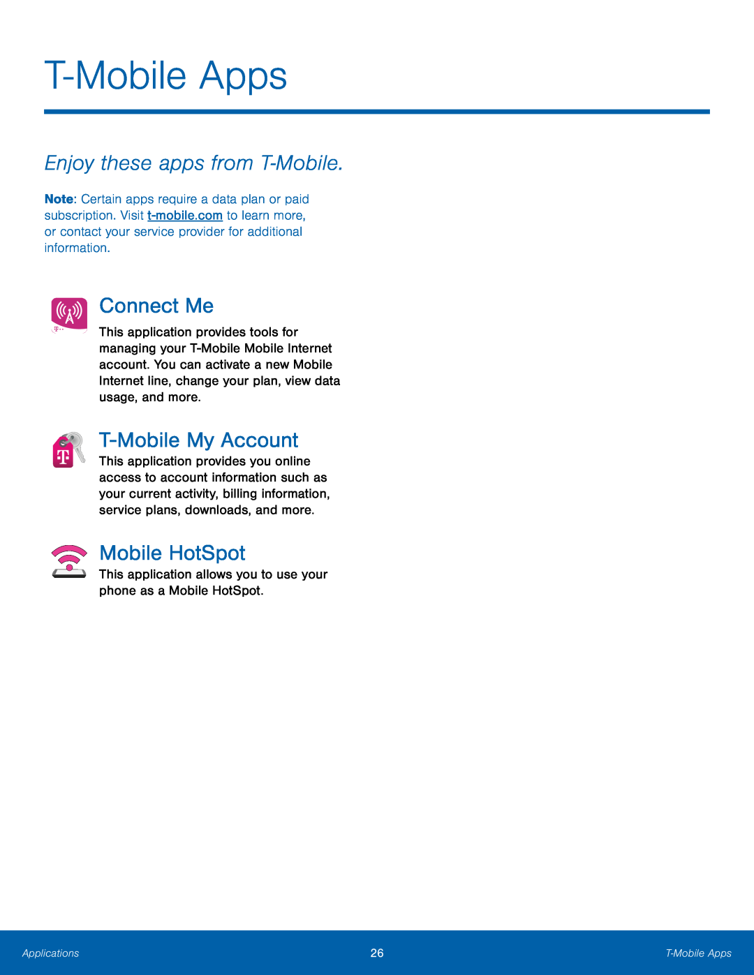 Enjoy these apps from T-Mobile Connect Me