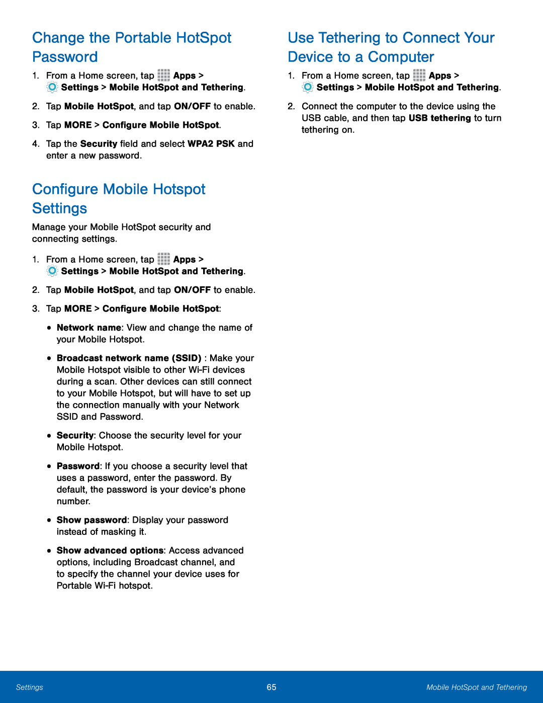 Change the Portable HotSpot Password Configure Mobile Hotspot Settings