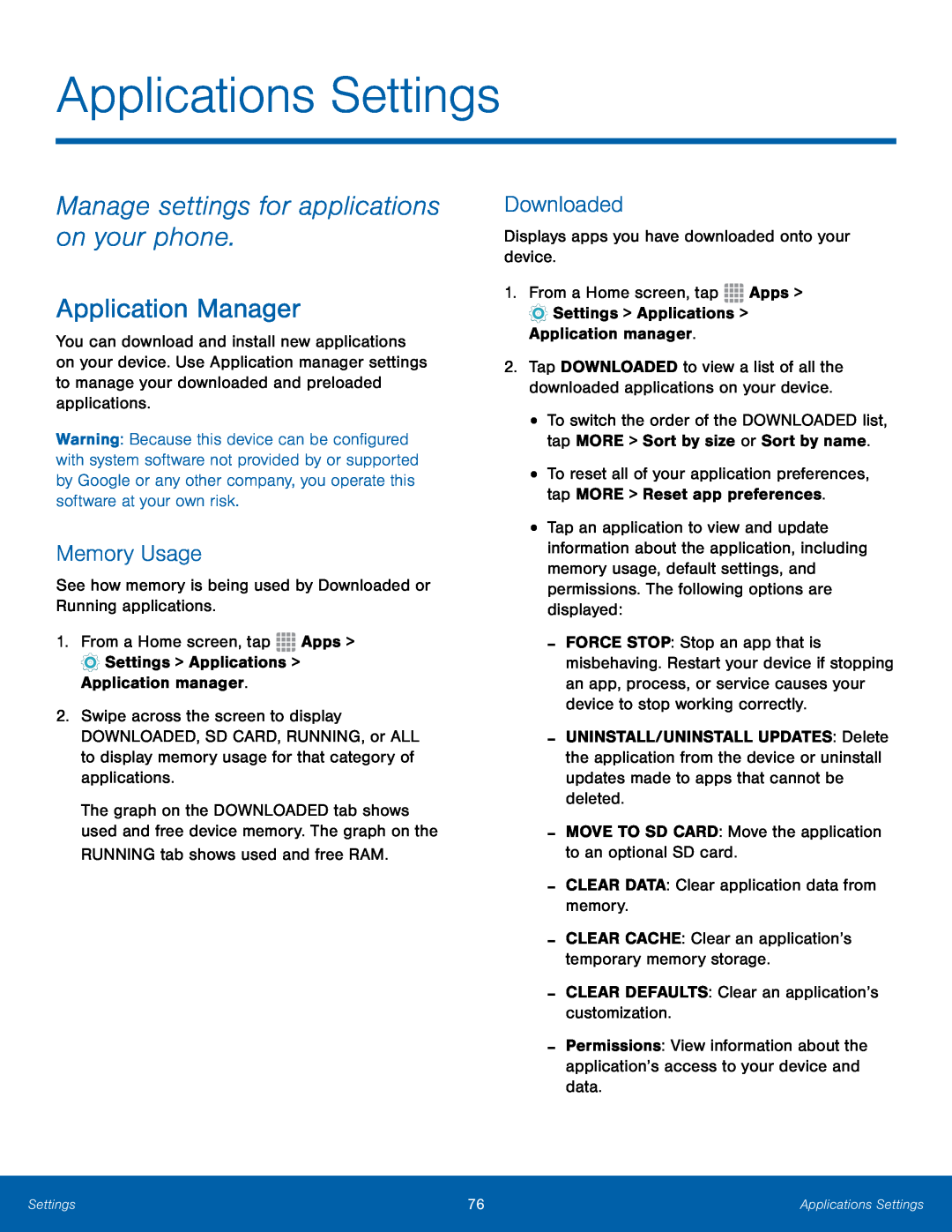 Application Manager Galaxy Tab A 8.0 T-Mobile