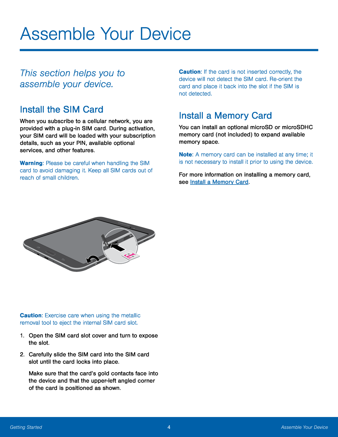 Install the SIM Card Galaxy Tab A 8.0 T-Mobile