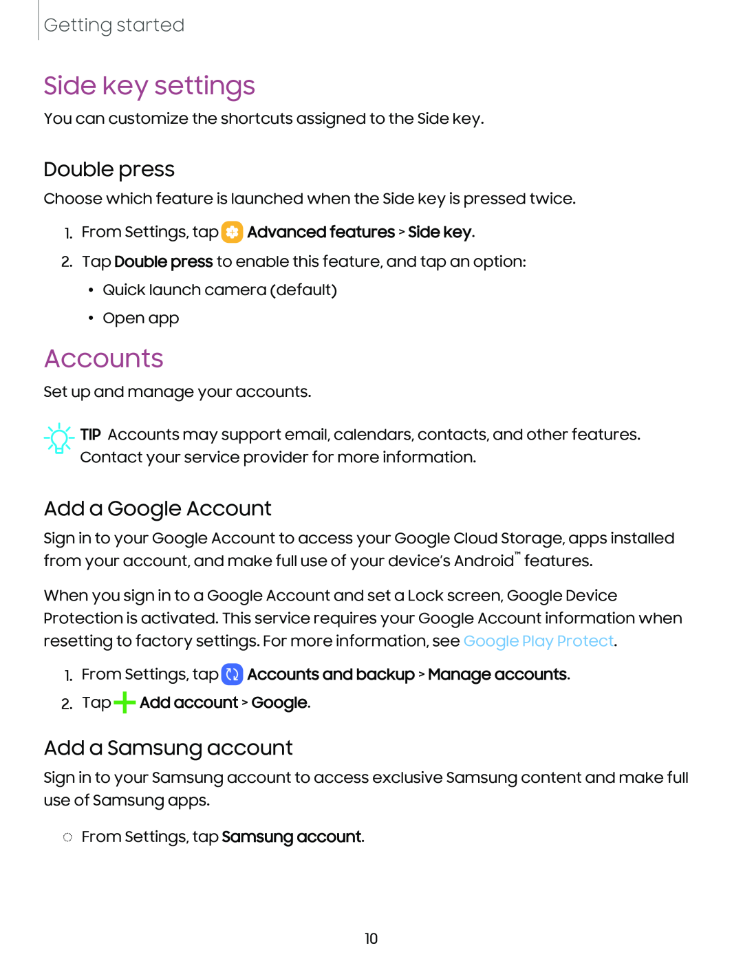 Double press Add a Google Account