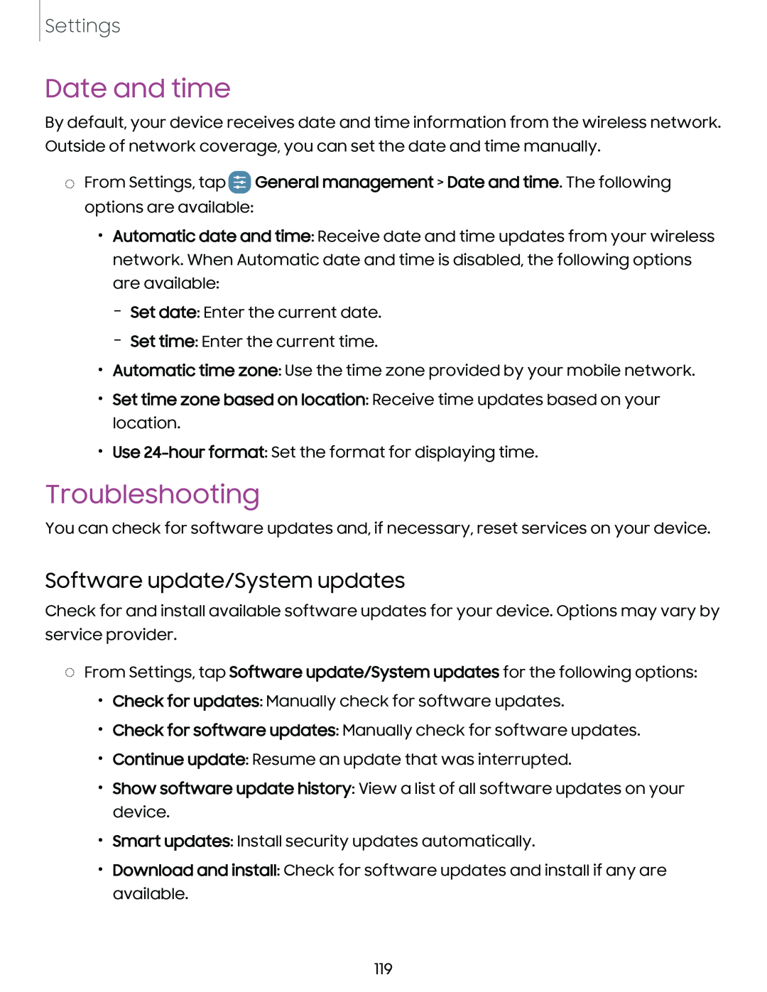 Software update/System updates Galaxy Tab A7 Lite Wi-Fi