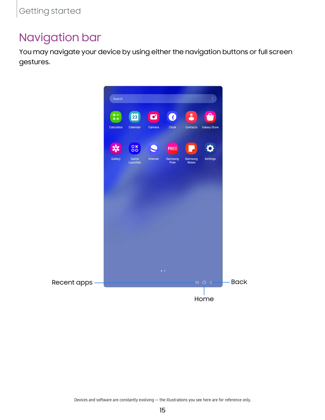 Navigation bar Galaxy Tab A7 Lite Wi-Fi