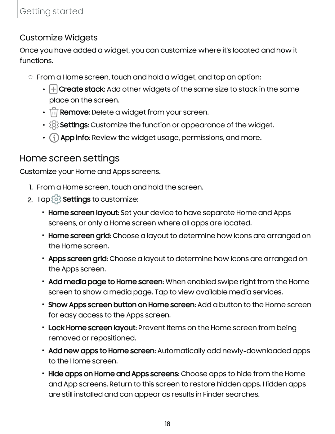 Home screen settings Galaxy Tab A7 Lite Wi-Fi