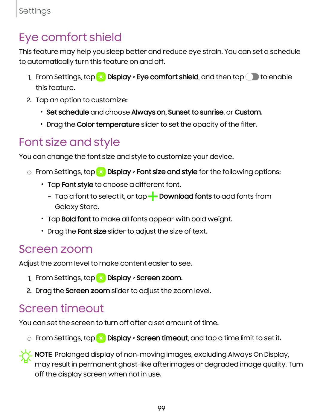 Font size and style Galaxy Tab A7 Lite Wi-Fi