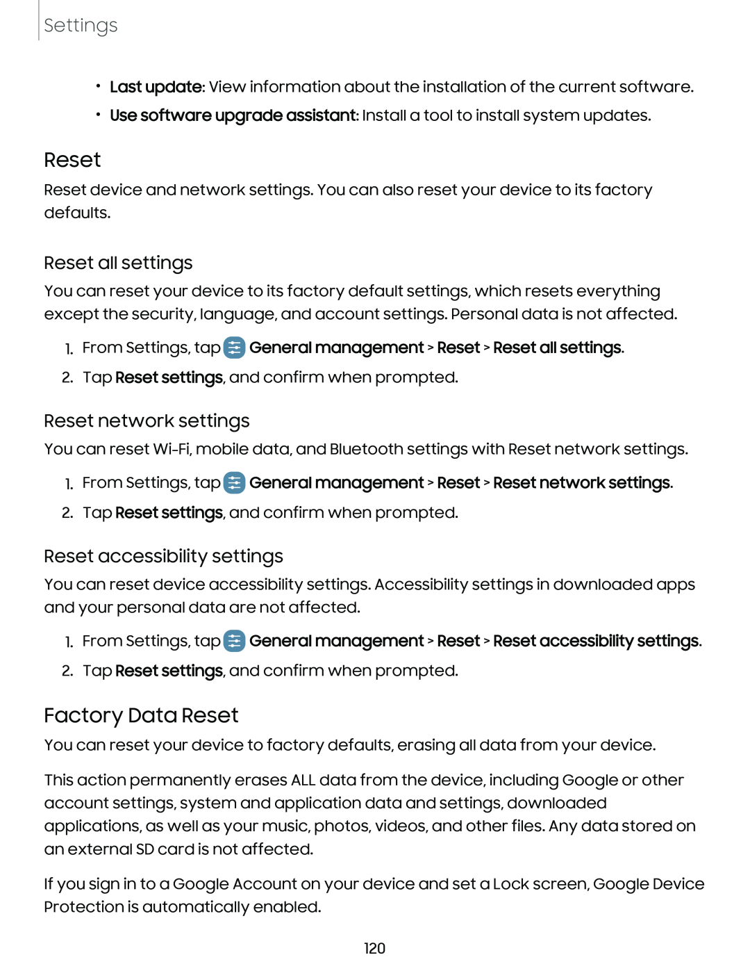 Reset accessibility settings Galaxy Tab A7 Lite AT&T