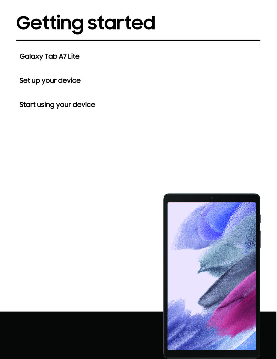 Getting started Galaxy Tab A7 Lite AT&T