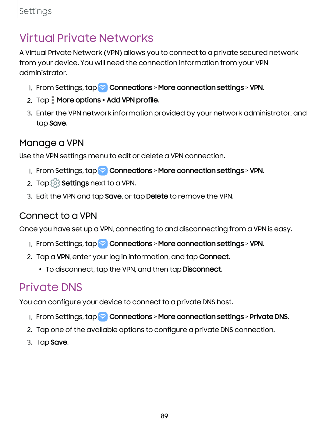 Private DNS Galaxy Tab A7 Lite AT&T