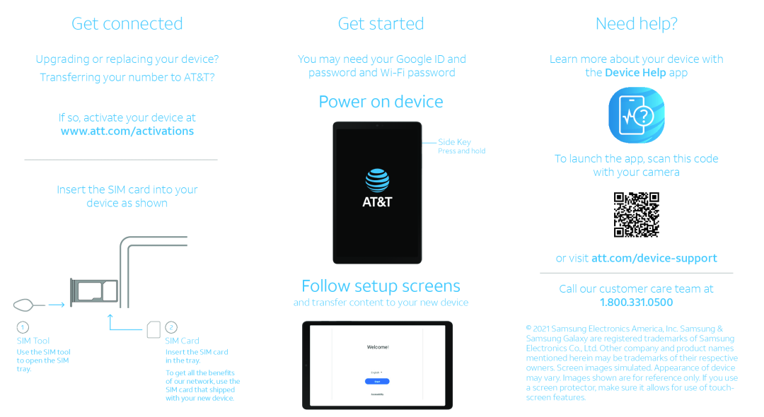 and transfer content to your new device Galaxy Tab A7 Lite AT&T