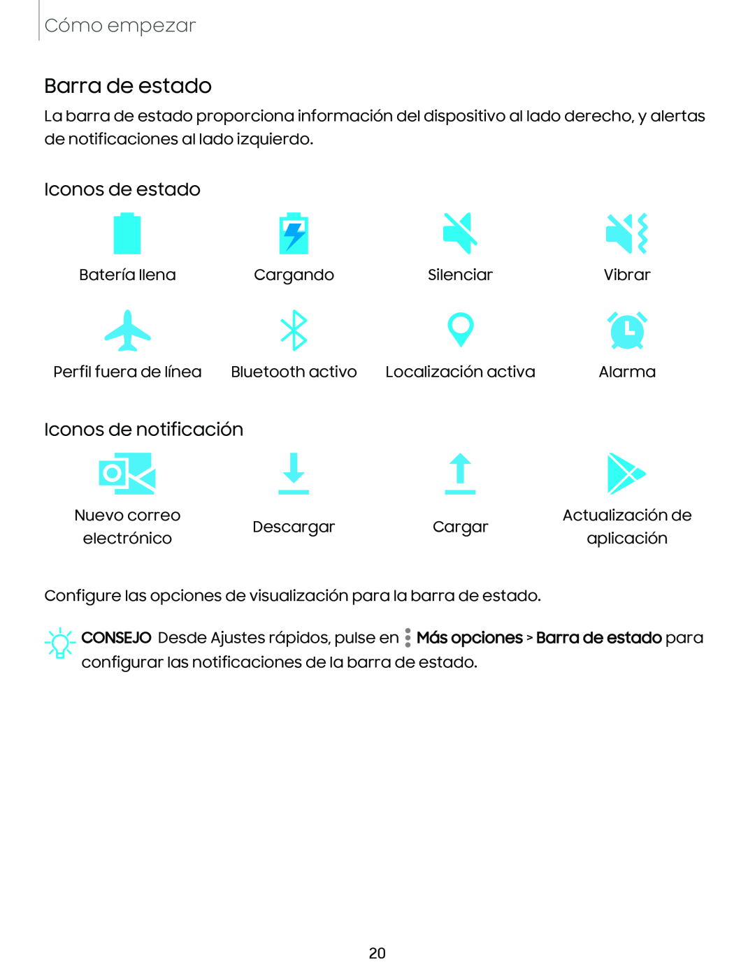 Iconos de estado Iconos de notificación