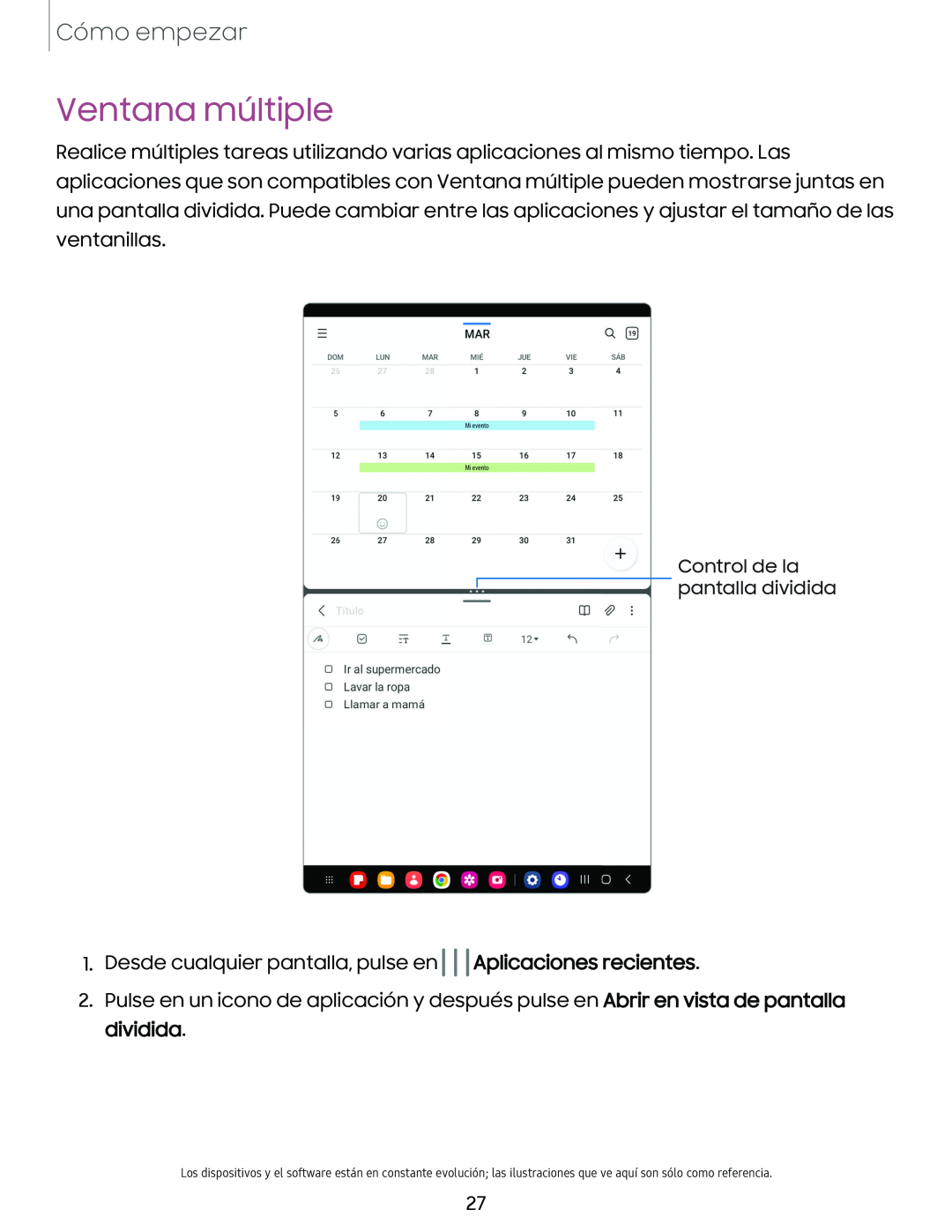 Ventana múltiple Galaxy Tab A7 Lite Verizon