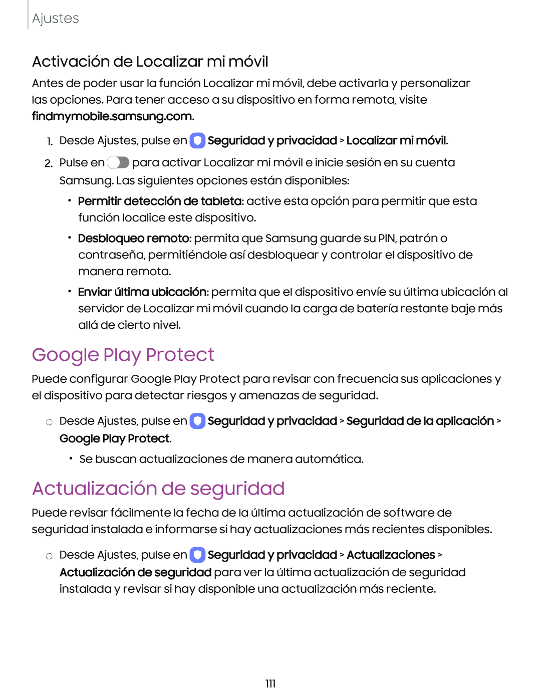 Activación de Localizar mi móvil Google Play Protect