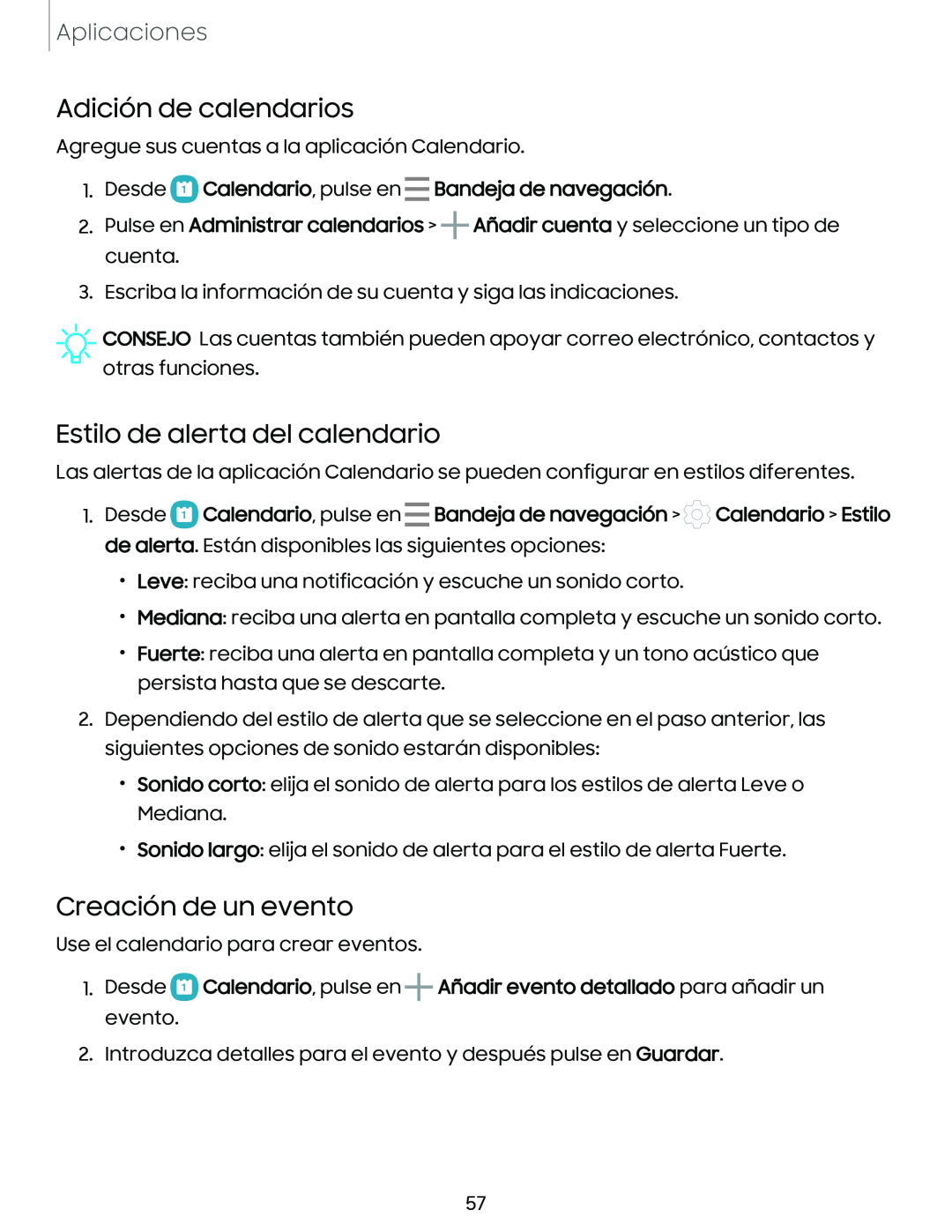 Adición de calendarios Galaxy Tab A7 Lite Spectrum Mobile