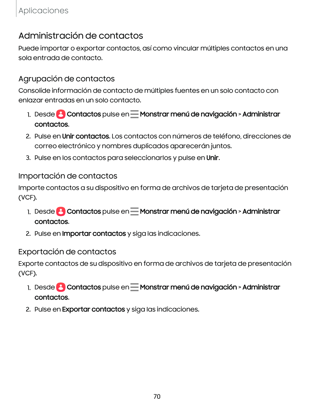 Importación de contactos Galaxy Tab A7 Lite Spectrum Mobile