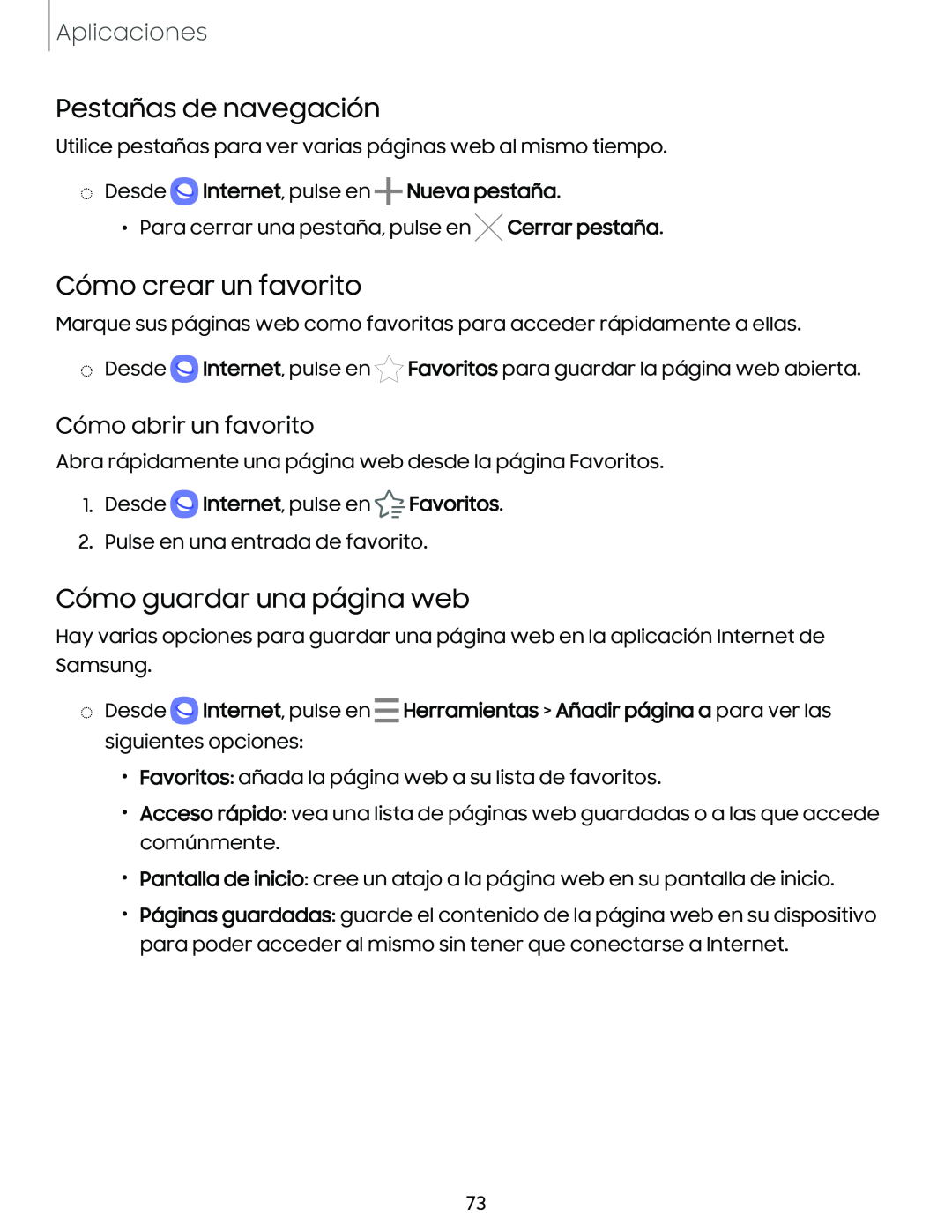 Pestañas de navegación Galaxy Tab A7 Lite Spectrum Mobile