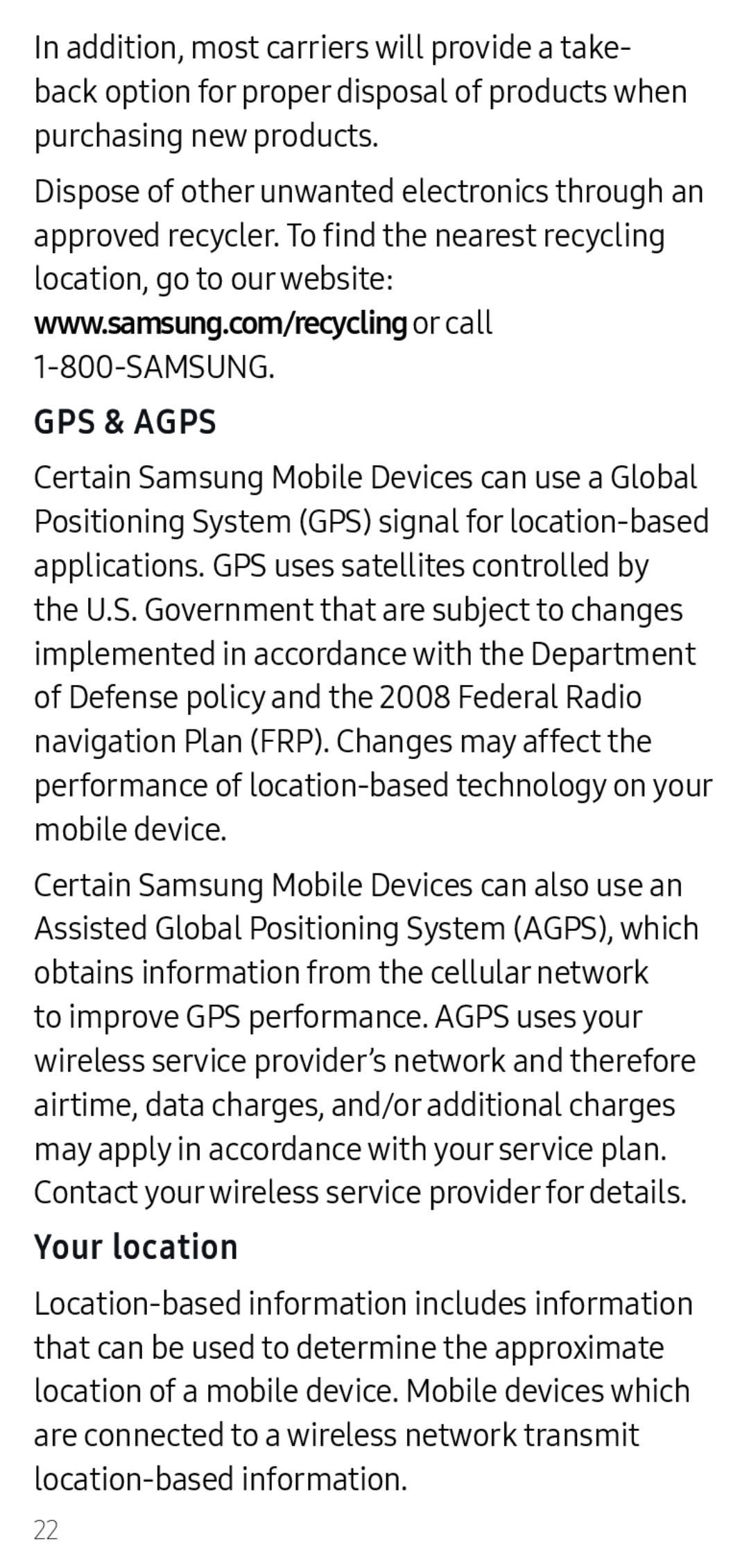 GPS & AGPS Your location