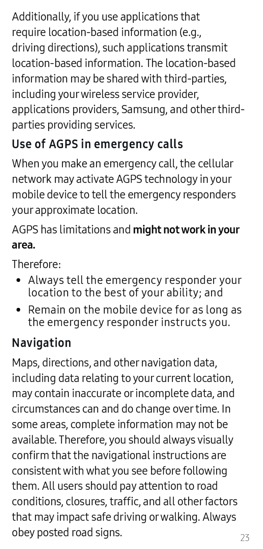 Use of AGPS in emergency calls Galaxy S10e Spectrum Mobile