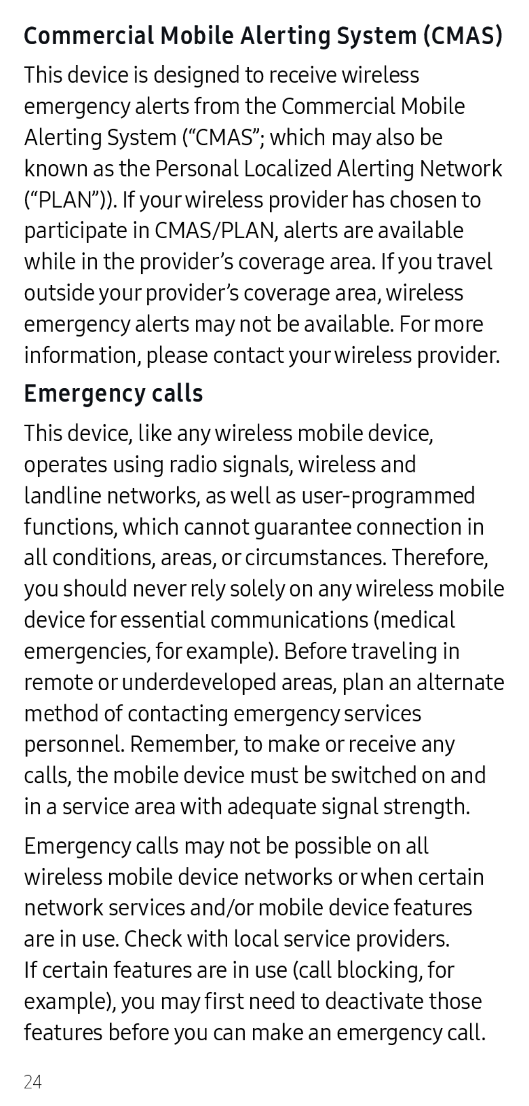 Emergency calls Galaxy S10e Spectrum Mobile