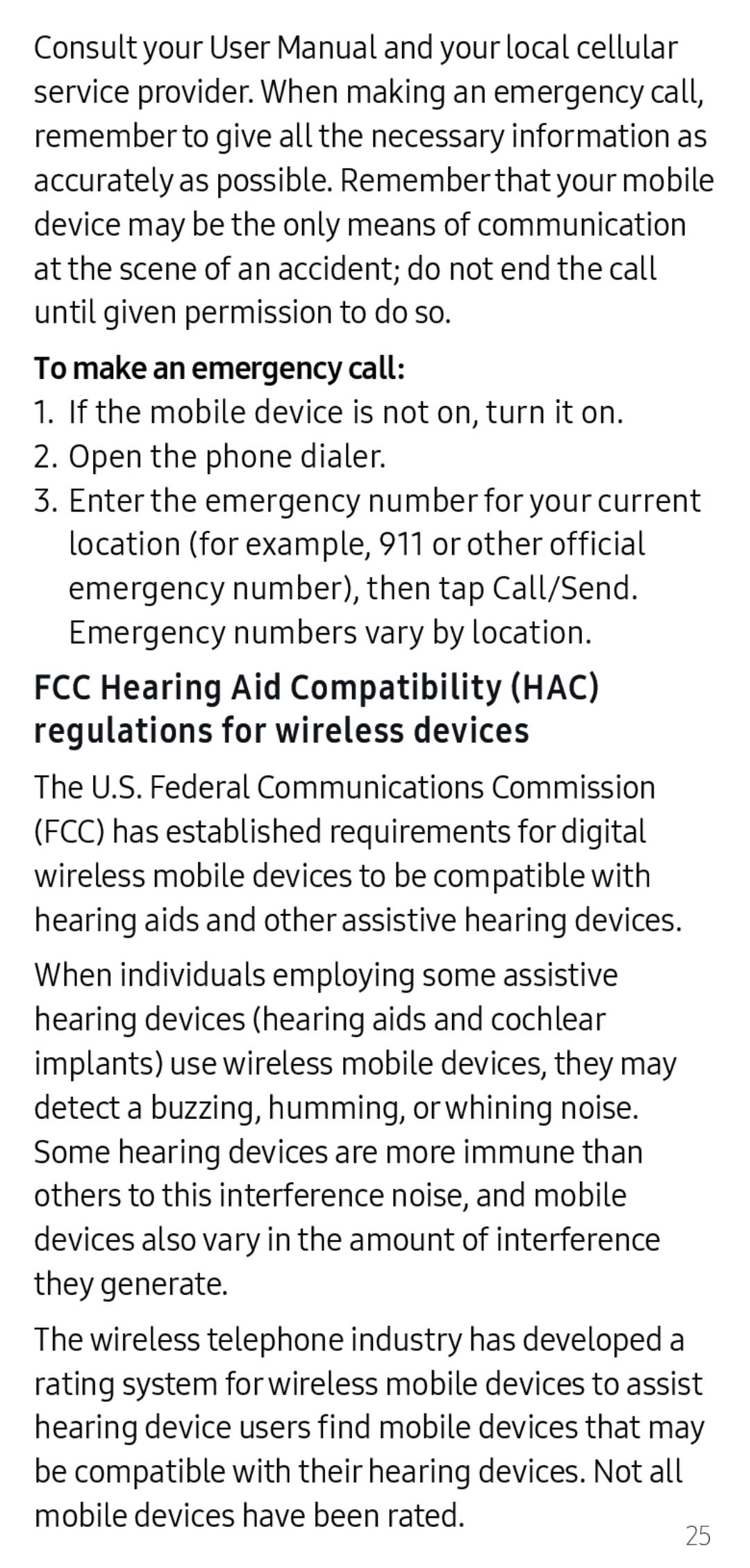 FCC Hearing Aid Compatibility (HAC) regulations for wireless devices Galaxy S10e Spectrum Mobile