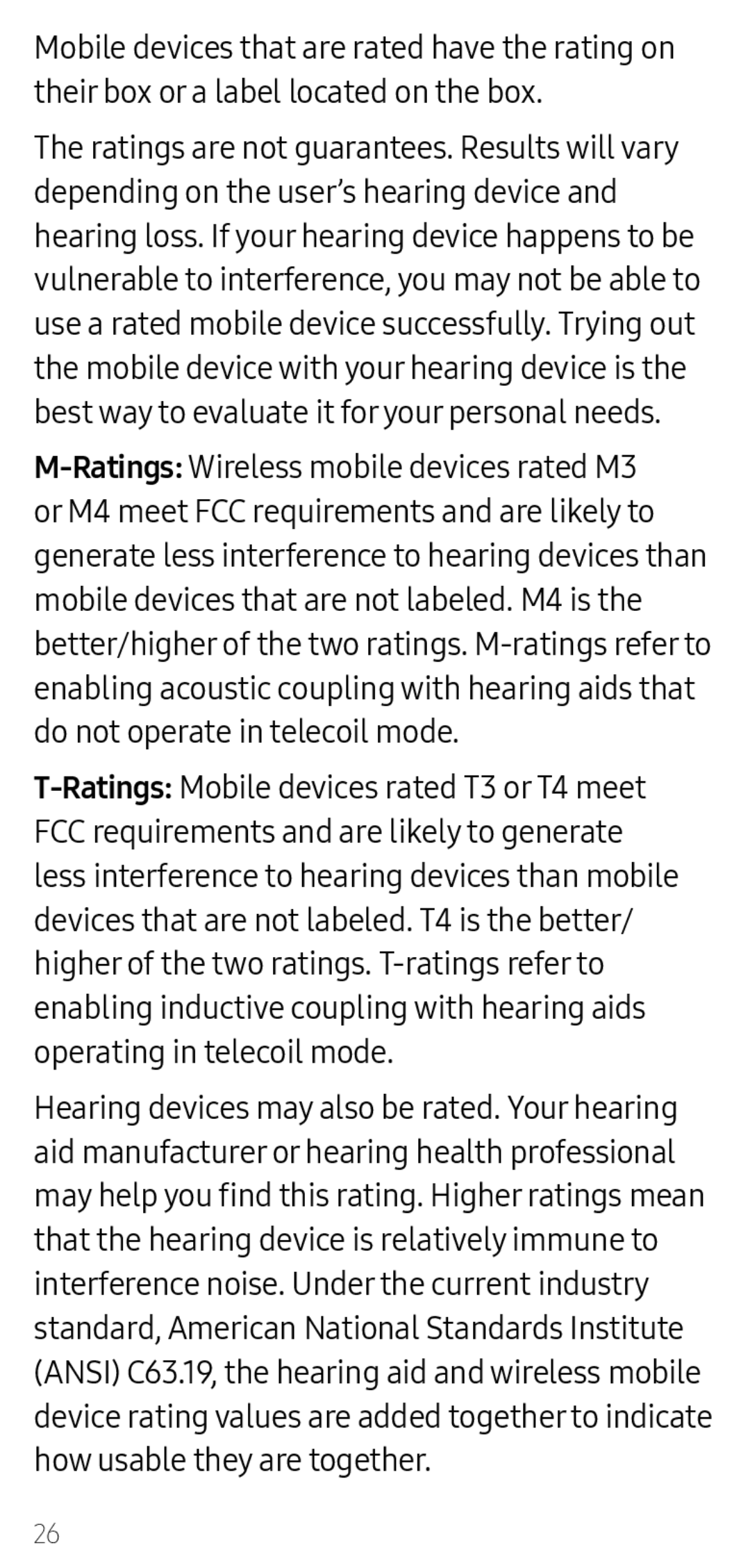 M-Ratings: T-Ratings: