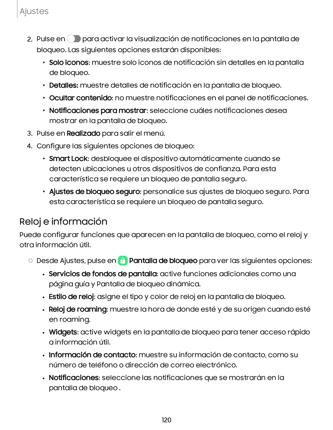 Reloj e información