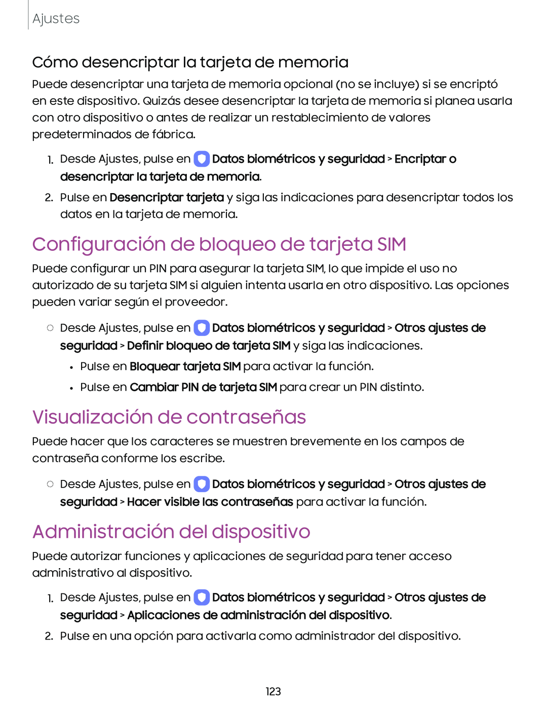 Visualización de contraseñas Galaxy Tab A 8.4 T-Mobile