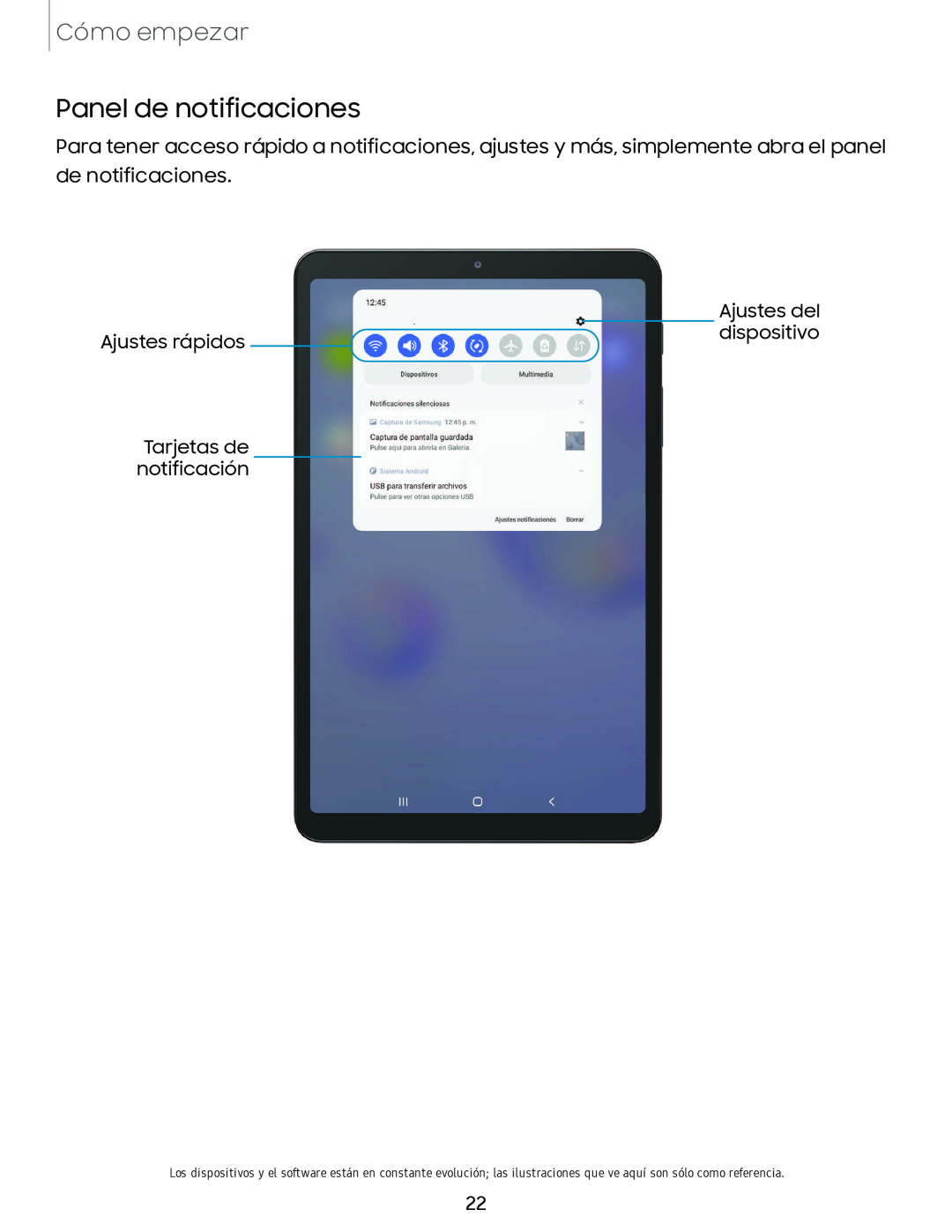 Panel de notificaciones Galaxy Tab A 8.4 T-Mobile