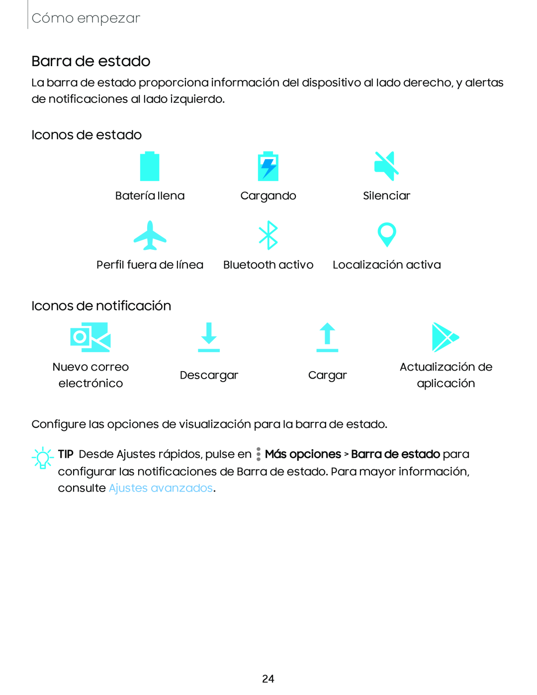 Iconos de estado Galaxy Tab A 8.4 T-Mobile