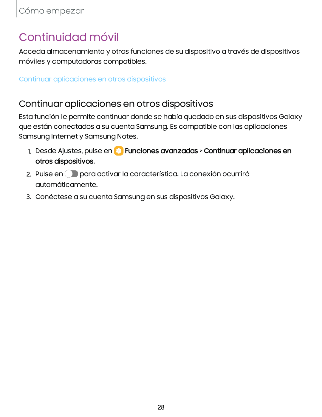 Continuar aplicaciones en otros dispositivos Galaxy Tab A 8.4 T-Mobile