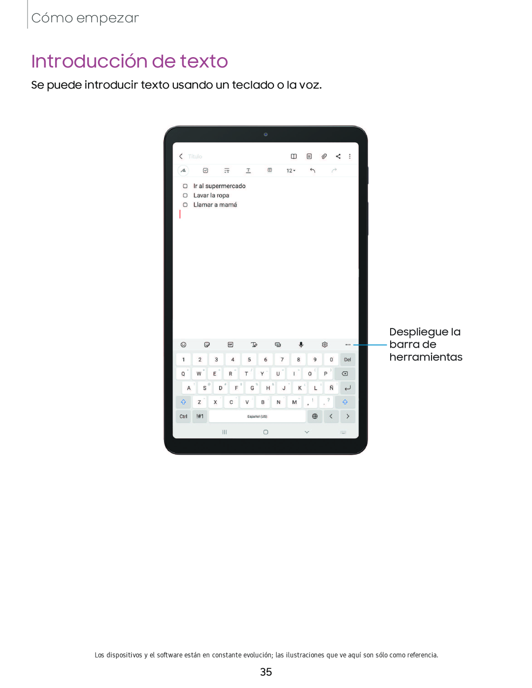 Introducción de texto Galaxy Tab A 8.4 T-Mobile