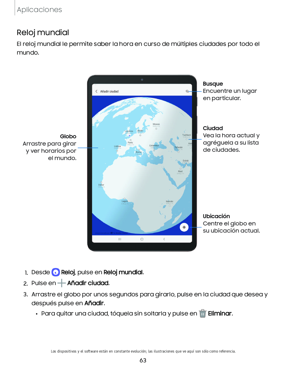 Reloj mundial Galaxy Tab A 8.4 T-Mobile