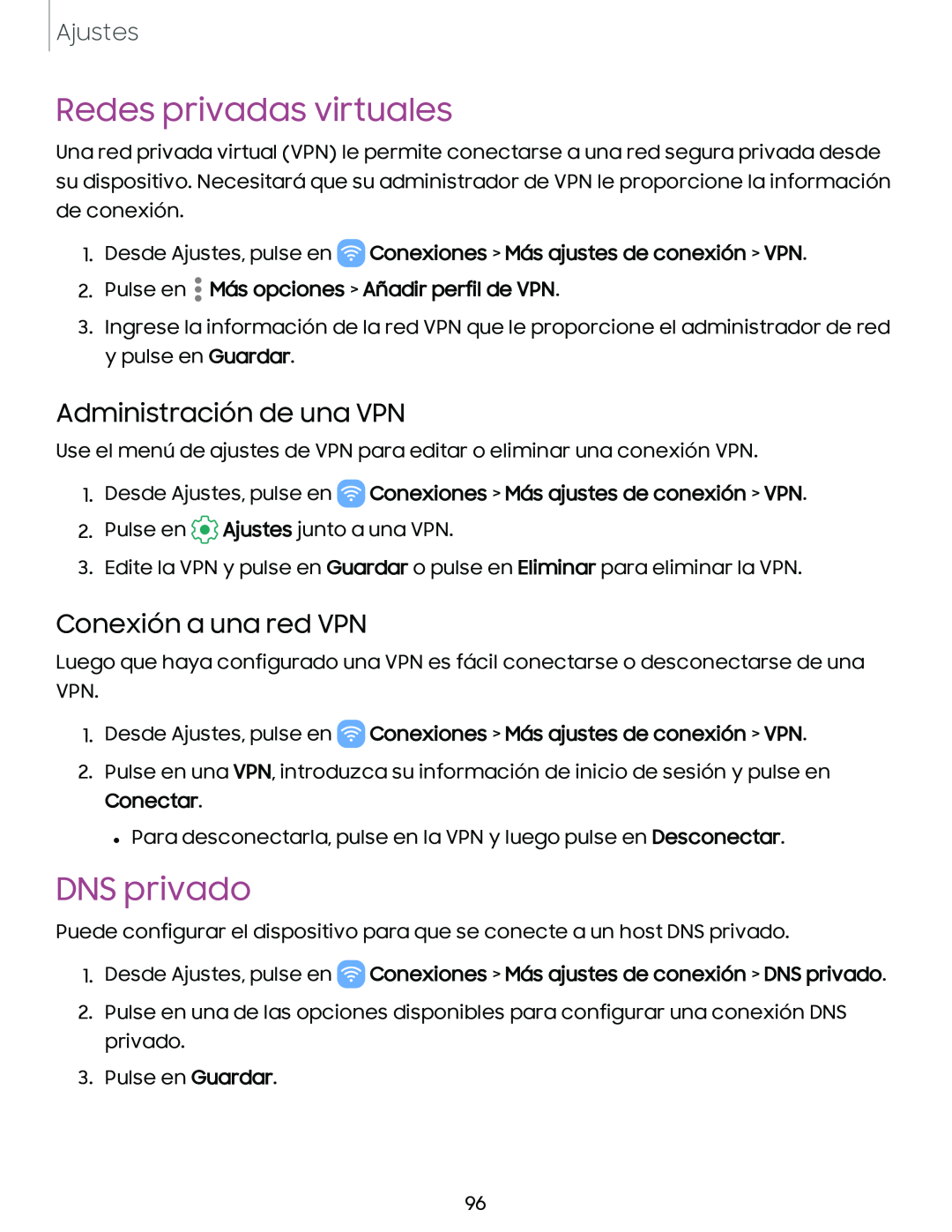 Administración de una VPN Galaxy Tab A 8.4 T-Mobile