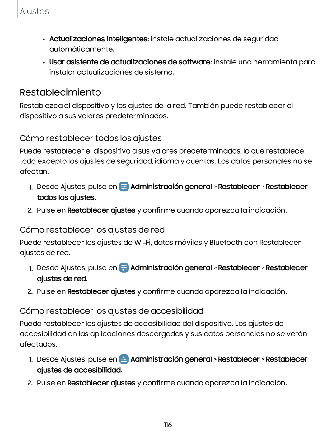 Cómo restablecer todos los ajustes Cómo restablecer los ajustes de red