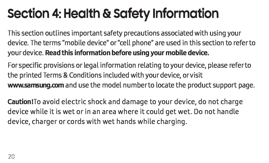 Section 4: Health & Safety Information