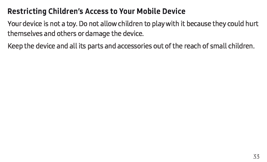 Restricting Children’s Access to Your Mobile Device