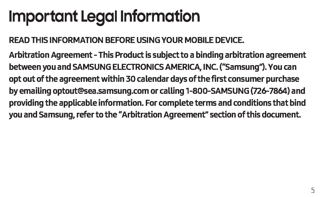Important Legal Information Galaxy Tab S6 Wi-Fi