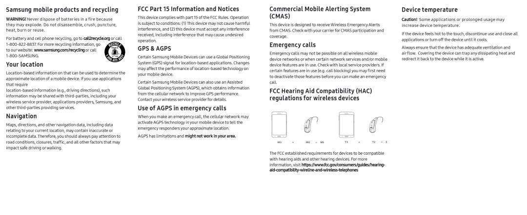 FCC Part 15 Information and Notices Galaxy Tab S6 Verizon