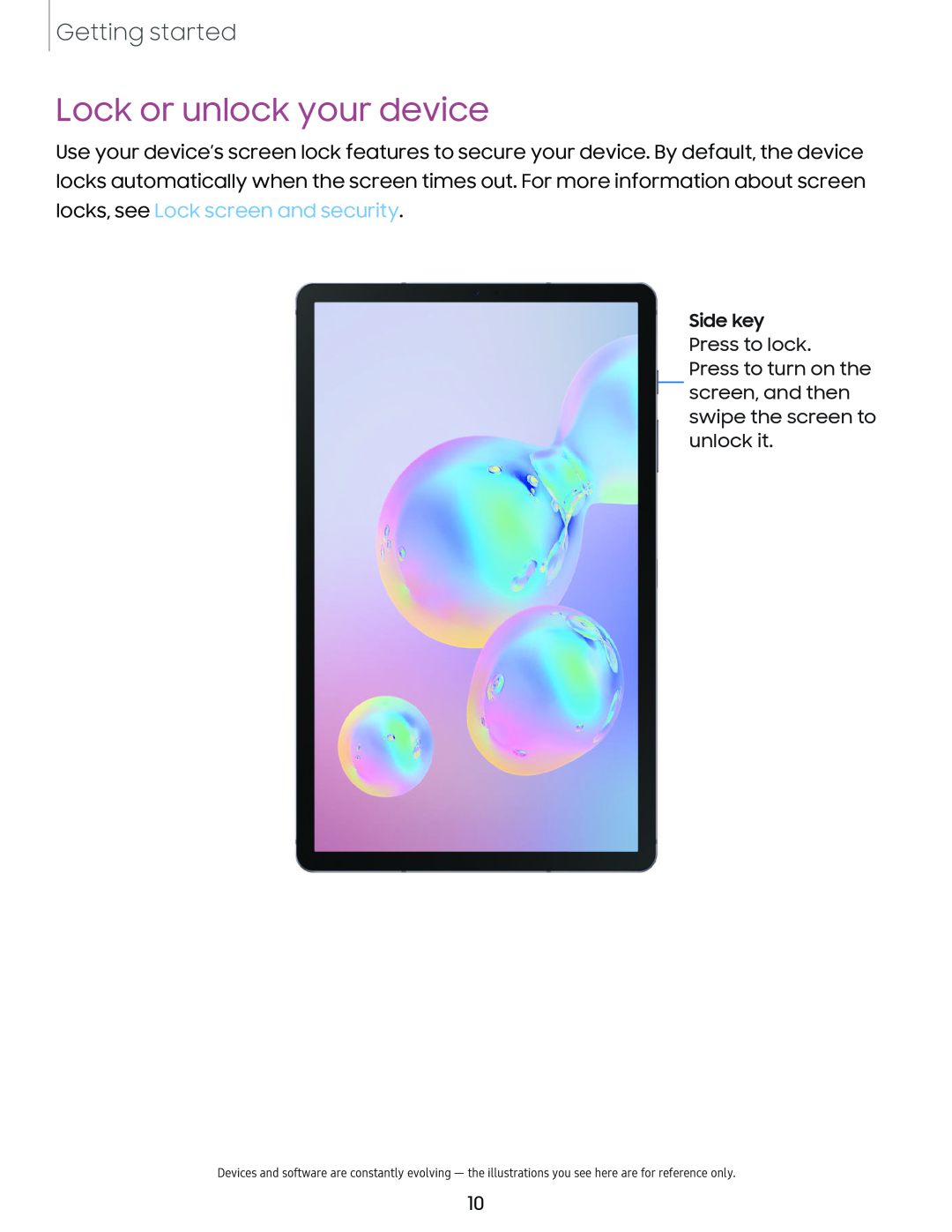 Lock or unlock your device Galaxy Tab S6 T-Mobile