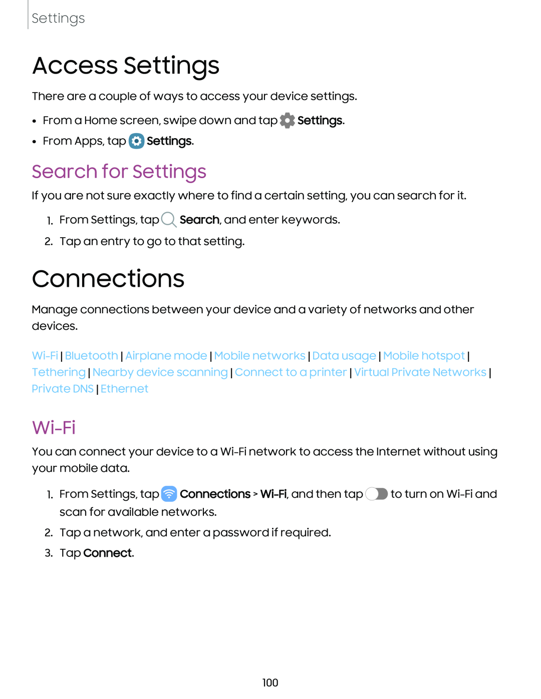 Search for Settings Galaxy Tab S6 T-Mobile