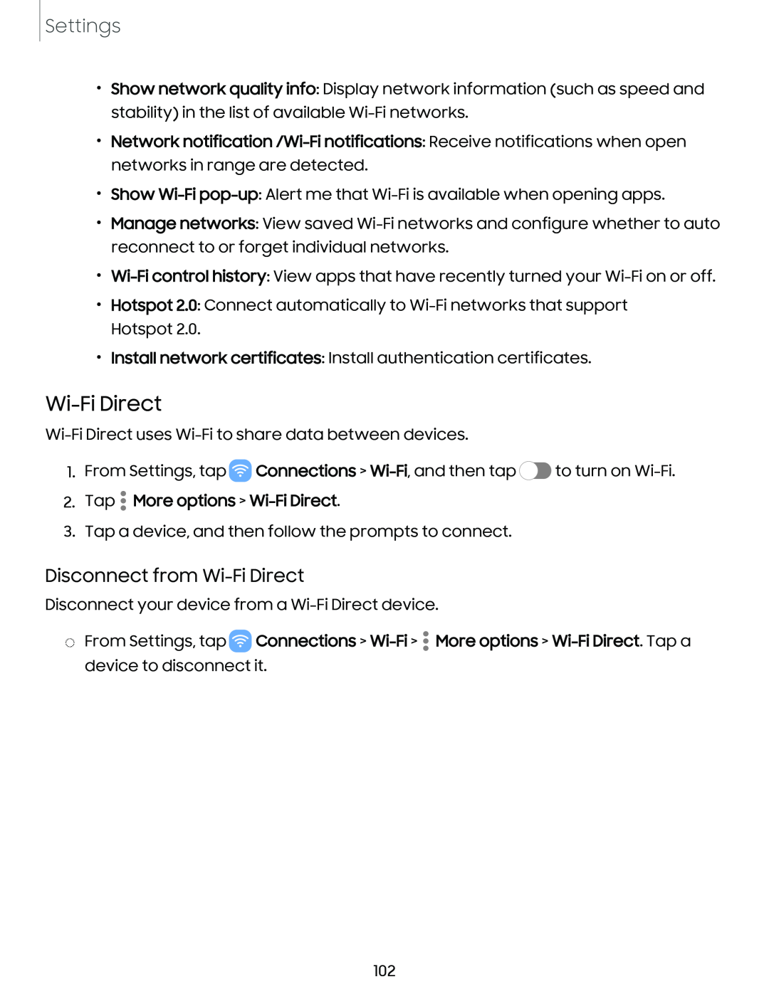 Disconnect from Wi-FiDirect Galaxy Tab S6 T-Mobile