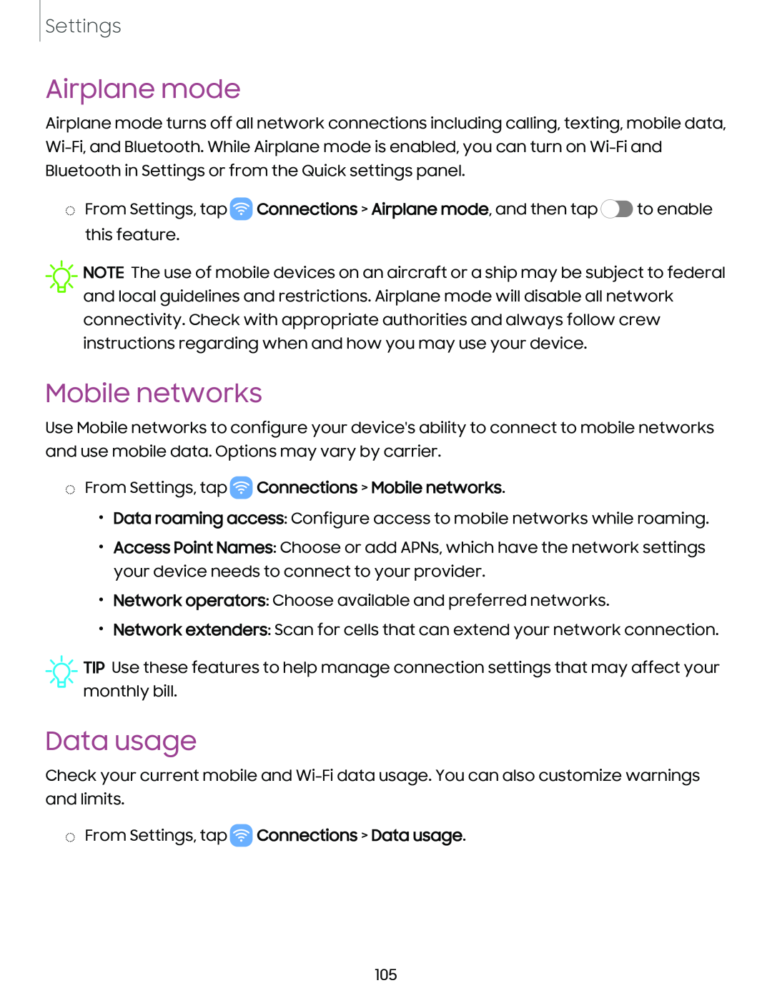 Mobile networks Galaxy Tab S6 T-Mobile