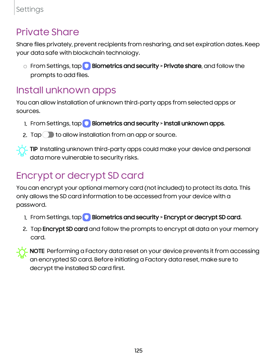 Encrypt or decrypt SD card Galaxy Tab S6 T-Mobile