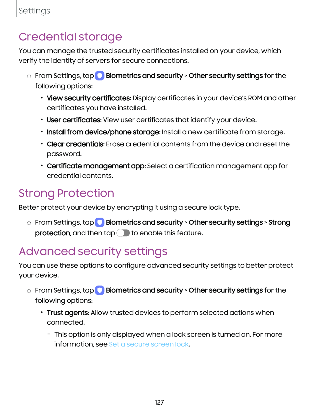 Advanced security settings Galaxy Tab S6 T-Mobile