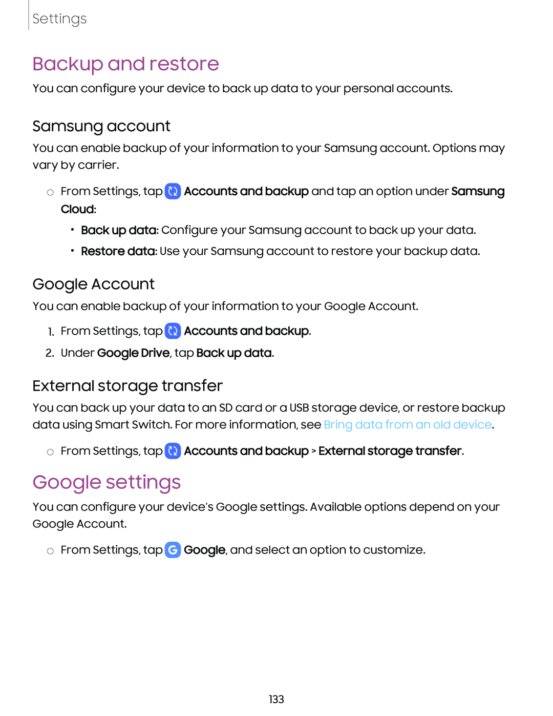 Google settings Galaxy Tab S6 T-Mobile