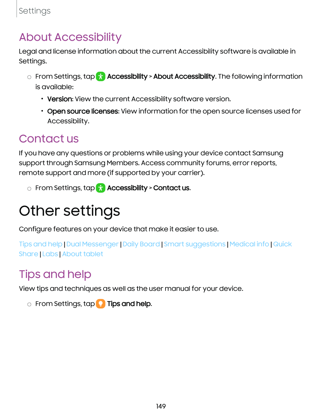 Other settings Galaxy Tab S6 T-Mobile