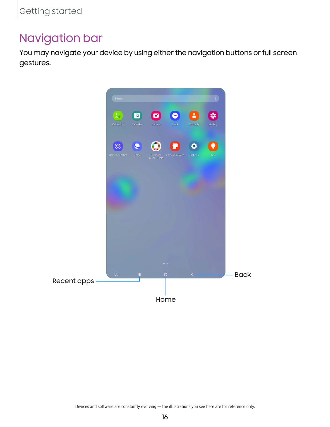 Navigation bar Galaxy Tab S6 T-Mobile